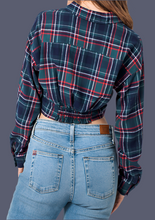 Load image into Gallery viewer, Tied Flannel Plaid Shirt