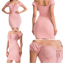 Load image into Gallery viewer, Off The Shoulder  Bodycon Mini Dress