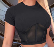 Load image into Gallery viewer, Baddie Mesh Crop Top