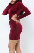 Load image into Gallery viewer, Side Piece Velvet Mini Dress