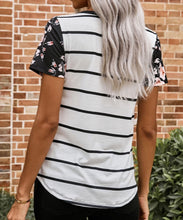 Load image into Gallery viewer, Striped Floral Tee