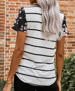 Striped Floral Tee