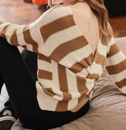 Striped With A Twist Pullover Sweater