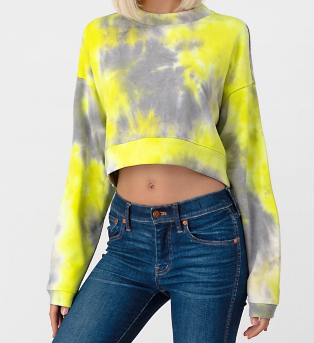 Tie-dye Cropped Sweatshirt