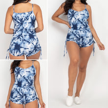 Load image into Gallery viewer, Tie-Dye Ruched Romper