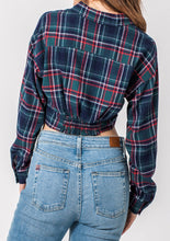 Load image into Gallery viewer, Tied Flannel Plaid Shirt