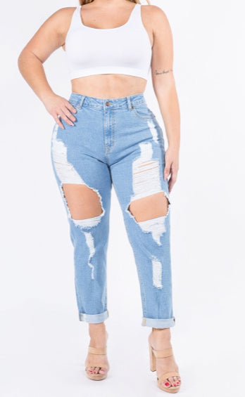 Plus size high waist jeans