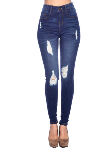 High rise skinny jeans