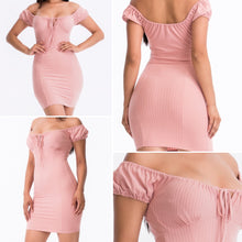 Load image into Gallery viewer, Off The Shoulder  Bodycon Mini Dress