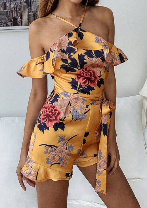 Fly Girl Ruffled Floral Romper