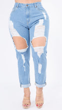 Load image into Gallery viewer, Plus size high waist jeans